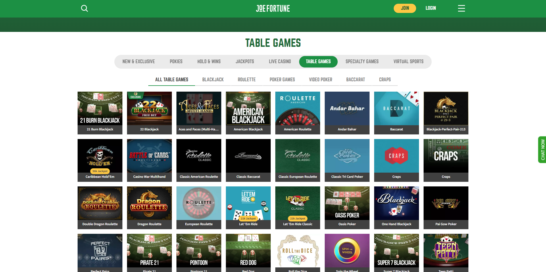 Joe Fortune Casino Games and Software Providers